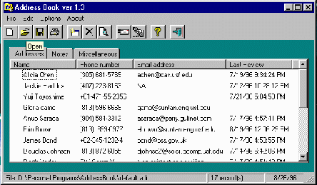 screenshot of program